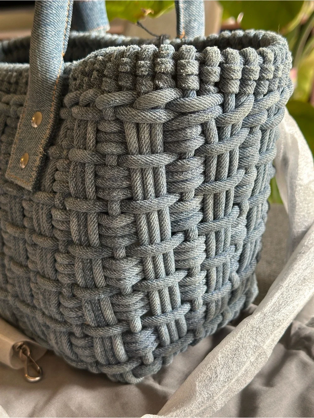 NEW Balenciaga Denim Bistro XS Basket Top Handle Bag